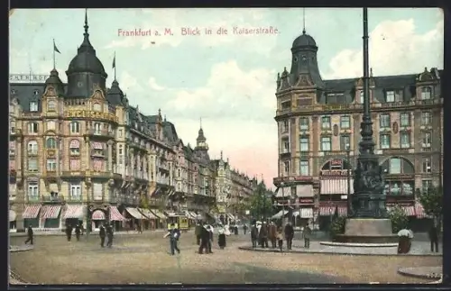 AK Frankfurt a. M., Blick in die Kaiserstrasse