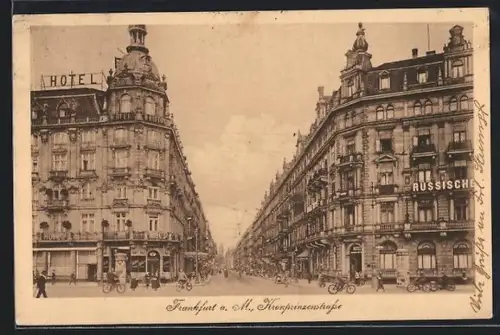 AK Frankfurt a. M., Kronprinzenstrasse, Hotel National, Russisches Haus