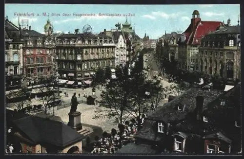 AK Frankfurt a. M., Hauptwache, Schillerplatz, Zeil