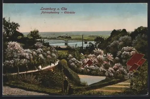 AK Lauenburg a. Elbe, Philosophenberg, Elbbrücke