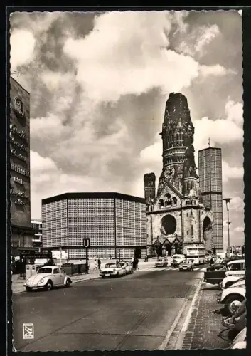 AK Berlin, Partie an der Kaiser-Wilhelm-Gedächtniskirche