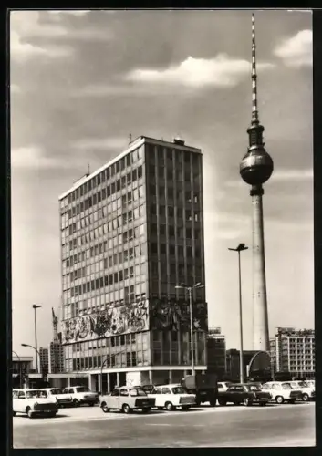 AK Berlin, Haus des Lehrers mit Fernsehturm