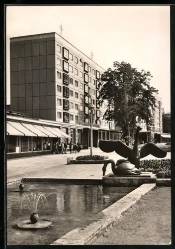 AK Leipzig, Partie am Georgiring mit Brunnen und Grünanlagen