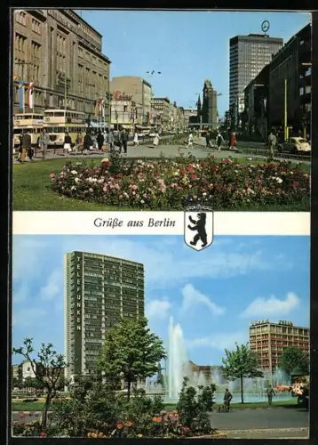 AK Berlin, Tauentzienstrasse mit Blick auf Europa-Center und Gedächtniskirche, Ernst-Reuter-Platz