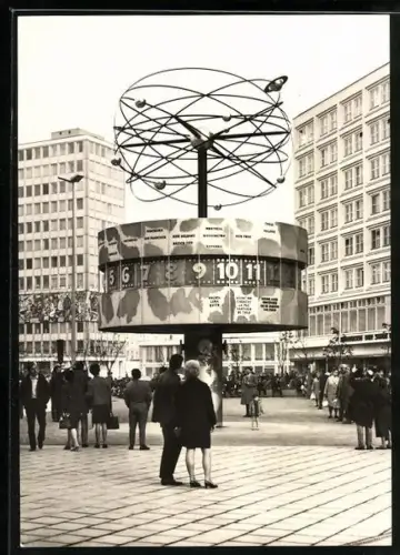 AK Berlin, Urania-Säule mit Weltzeituhr