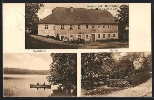 AK Ohorn /Pulsnitz, Restaurant Obermühle, Gondelteich