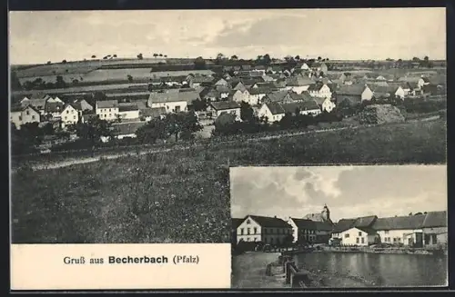 AK Becherbach /Pfalz, Ortsansicht aus der Vogelschau