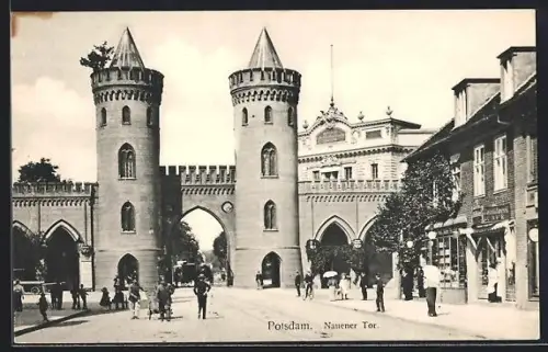 AK Potsdam, Nauener Tor mit Konditorei-Cafe