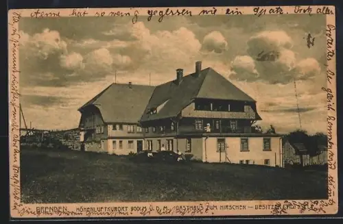 AK Brenden, Gasthaus Zum Hirschen, Besitzer R. Rombach