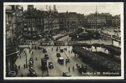 AK Frankfurt a. M., Bahnhofsplatz