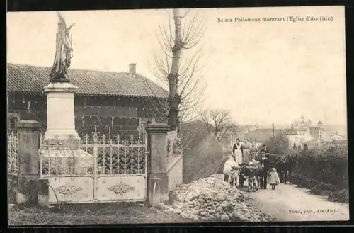 AK Ars /Ain, Sainte Philomène montrant l`Eglise