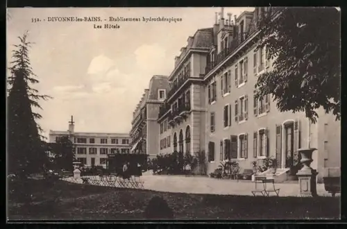 AK Divonne-les-Bains, Etablissement hydrothérapique, Les Hotels