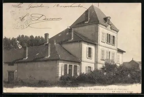 AK S. Vonnas, La Mairie et l`Ecole de Garcons