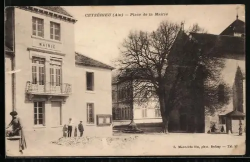 AK Ceyzérieu /Ain, Place de la Mairie