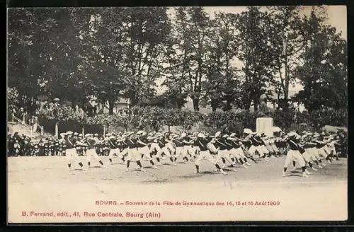 AK Bourg, Souvenir de la Féte de Gymnastique 1909