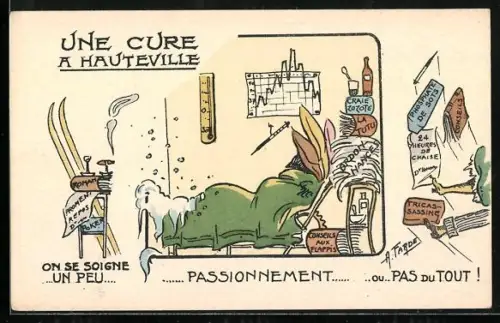 Künstler-AK Hauteville, Une Cure, Passionnement