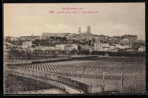 AK Elne /Pyr.-Or., Vue générale du village et des champs environnants