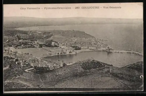 AK Collioure /Pyrénées-Orientales, Vue générale de la ville et du port sur la Côte Vermeille