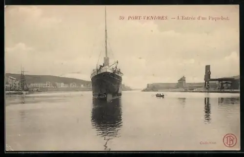 AK Port-Vendres, L`Entrée d`un Paquebot
