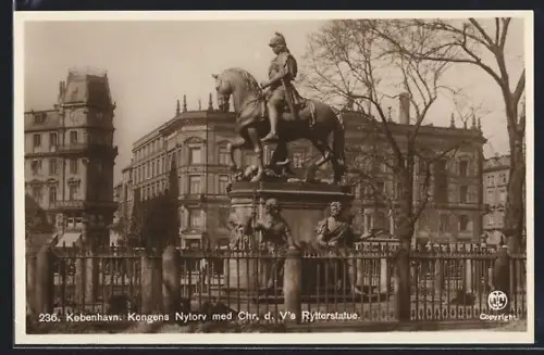 AK Kobenhavn, Kongens Nytorv med Chr. d. V`s Rytterstatue