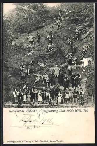 AK Triptis, 1. Aufführung 1905 auf der Naturbühne, Wilhelm Tell