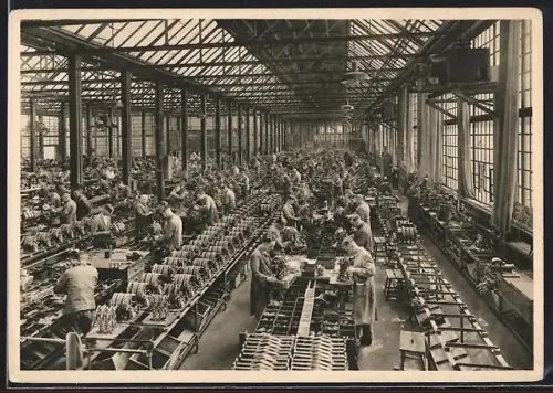 AK Essen, Fried. Krupp Aktiengesellschaft, Teilansicht der Registrierkassenfabrik, Zusammenbau der Tastenkassen