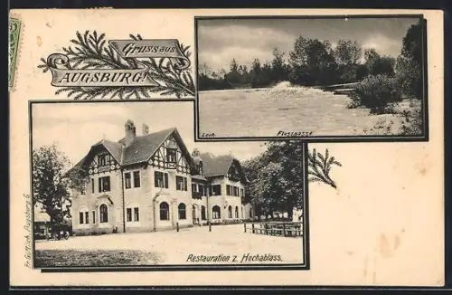 AK Augsburg, Restauration z. Hochablass, Flossgasse