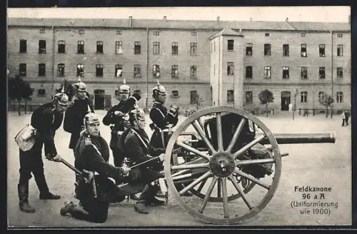 AK Augsburg, 50-jähr. Jubiläum k. 4. Feld-Artillerie-Regiment König 1859-1909, Feldkanone 96 a/A