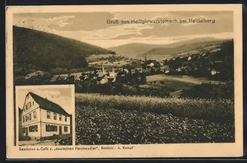 AK Heiligkreuzsteinach, Gasthaus & Café z. deutschen Reichsadler, Bes. A. Kumpf