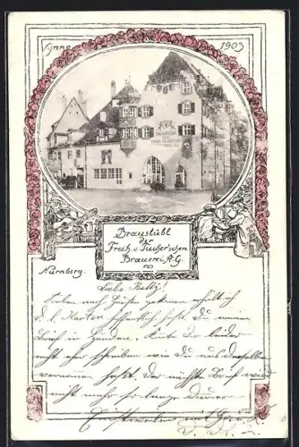Lithographie Nürnberg, Braustübl der Freih. u. Tucher`schen Brauerei A. G anno 1903