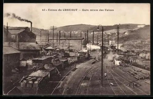 AK Le Creusot, Usines du Creusot, Gare mixte des Usines