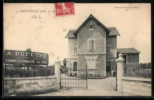 AK Pontanévaux, Maison A. Dufêtre, tonnelier et commissionnaire en vins