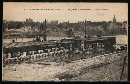 AK Chalon-sur-Saône /S.-et-L., Les Quais à Ste-Marie, Ponts d`eau