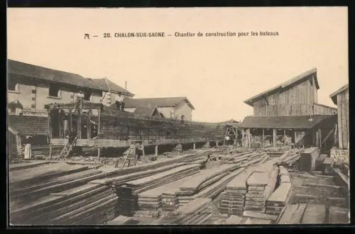 AK Chalon-sur-Saône, Chantier de construction pour les bateaux