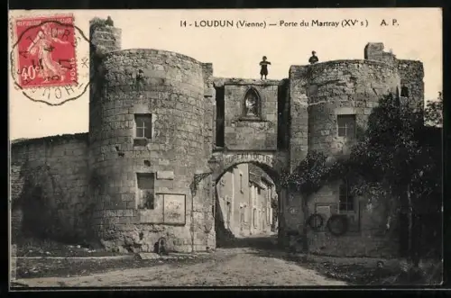 AK Loudun /Vienne, Porte du Martray, XVe siècle