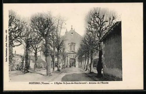 AK Poitiers /Vienne, L`Église St-Jean-de-Montierneuf, Avenue de l`Entrée