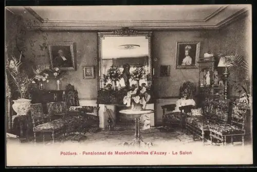 AK Poitiers, Pensionnat de Mesdemoiselles d`Auzay, Le Salon