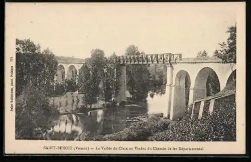 AK Saint-Benoît /Vienne, La Vallée du Clain au Viaduc du Chemin de fer Départemental
