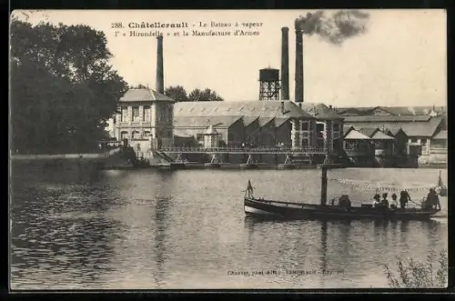 AK Châtellerault, Le Bateau à vapeur Hirondelle et la Manufacture d`Armes