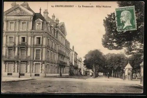 AK Châtellerault, La Promenade, Hôtel Moderne
