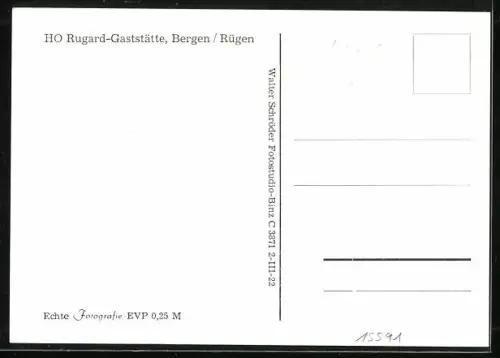 AK Bergen /Rügen, HO Rugard-Gaststätte, Innenansicht