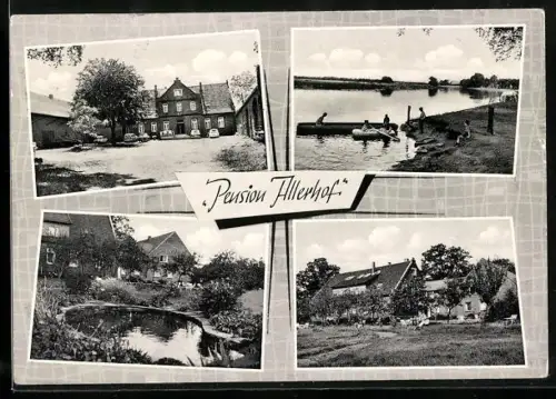 AK Rethem /Aller, Pension Allerhof, Aussenansichten, Partie an der Aller