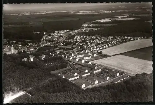 AK Bomlitz, Luftaufnahme der Siedlung und umliegender Waldflächen
