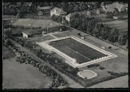 AK Bomlitz i. H., Badeanstalt aus der Vogelschau