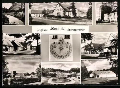 AK Bomlitz, Volksschule, Werkansicht, Badeanstalt