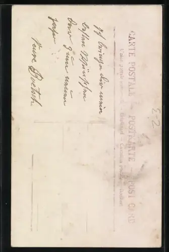 AK Postbote überbringt Frau einen Brief, Neujahrsgruss