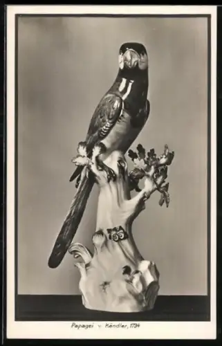 AK Meissen, Staatliche Porzellan-Manufaktur, Papagei von Kändler