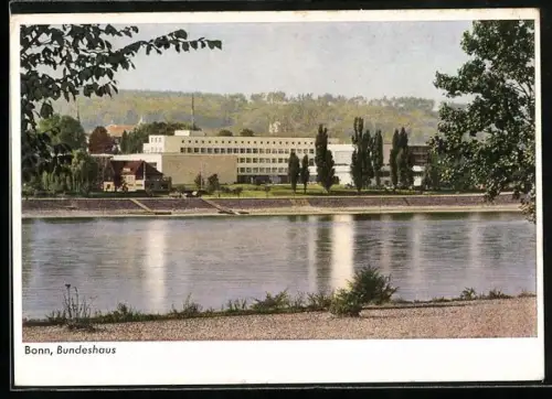 AK Bonn, Blick über den Rhein zum Bundeshaus