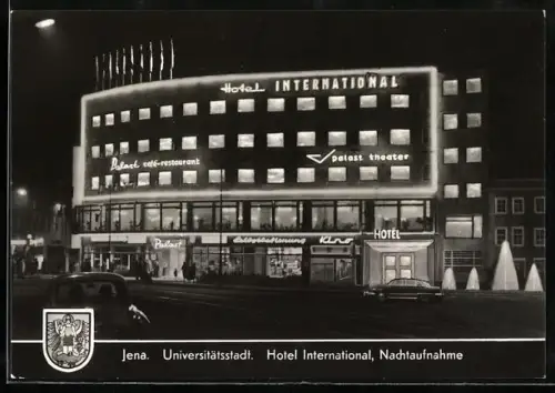 AK Jena, Nachtaufnahme des Hotel International