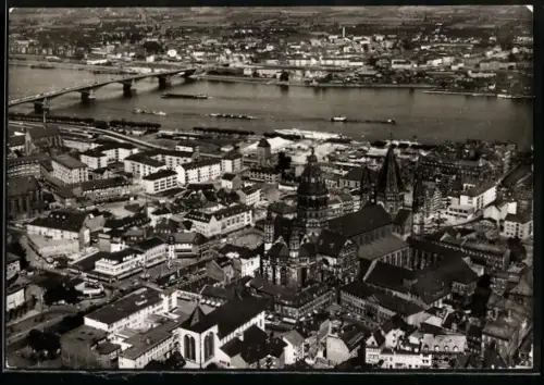 AK Mainz am Rhein, Vogelschau auf die Stadt